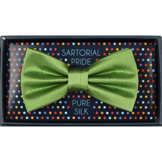 Green Pure Silk Twill Weave Bow Tie