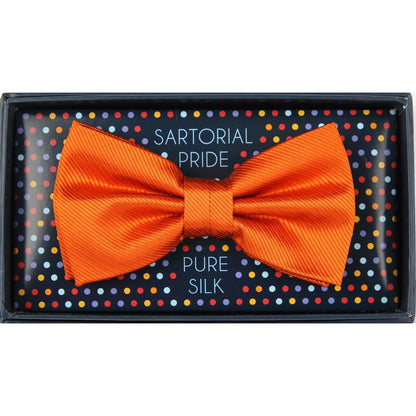 Orange Pure Silk Twill Weave Bow Tie