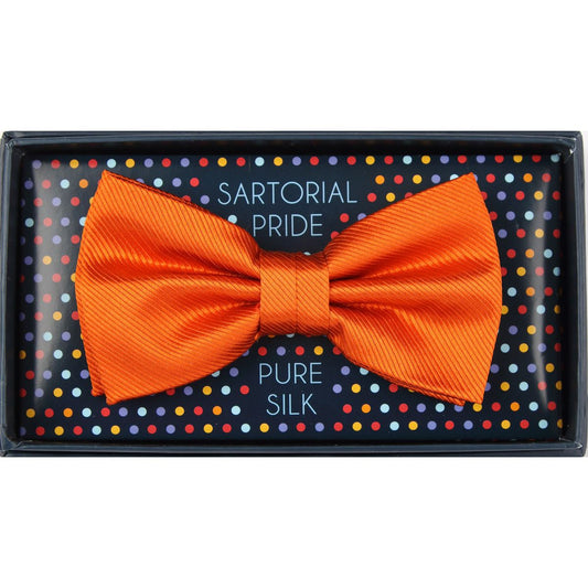 Orange Pure Silk Twill Weave Bow Tie