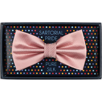Soft Pink Pure Twill Weave Silk Bow Tie