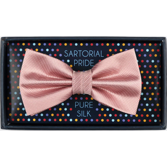 Soft Pink Pure Twill Weave Silk Bow Tie
