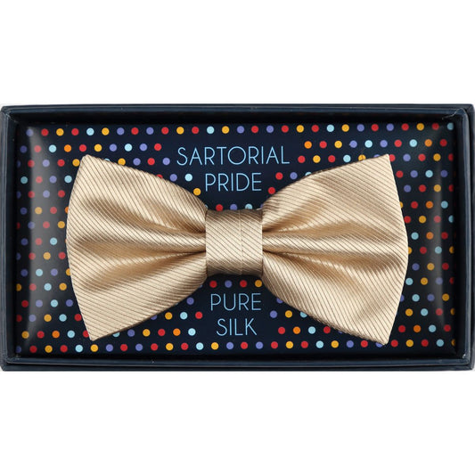 Taupe Pure Silk Twill Weave Bow Tie