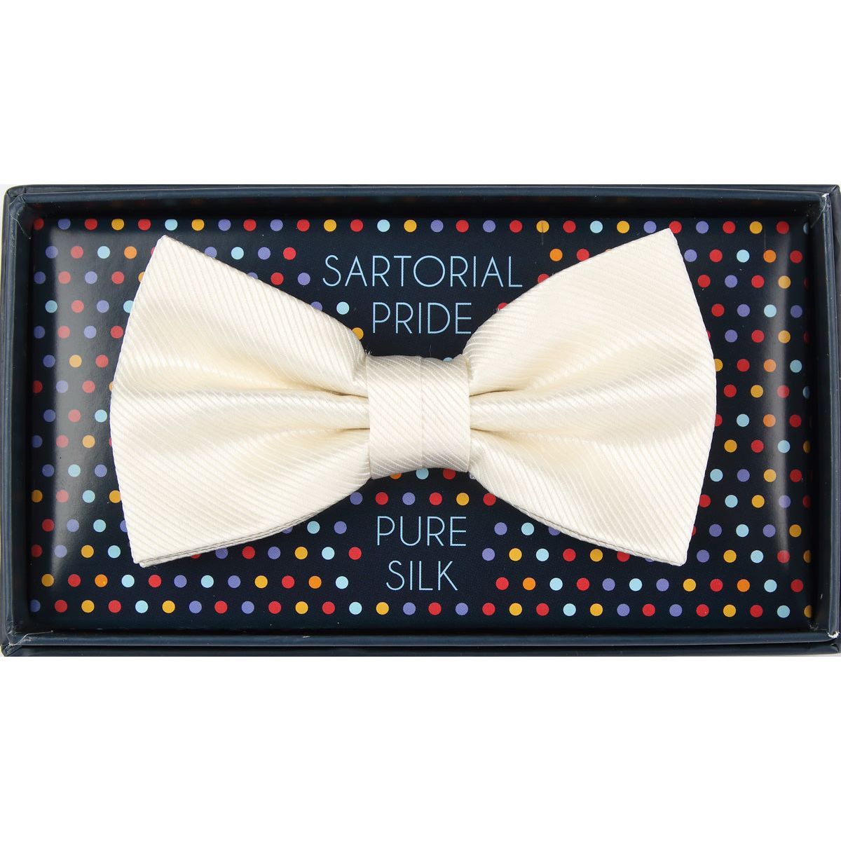 Off White Pure Silk Twill Weave Bow Tie