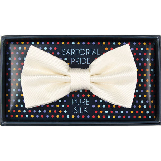 Off White Pure Silk Twill Weave Bow Tie