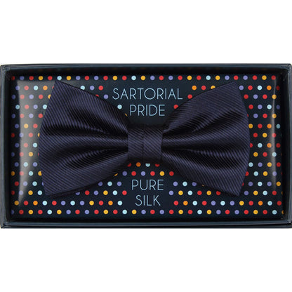 Navy Pure Silk Twill Weave Bow Tie