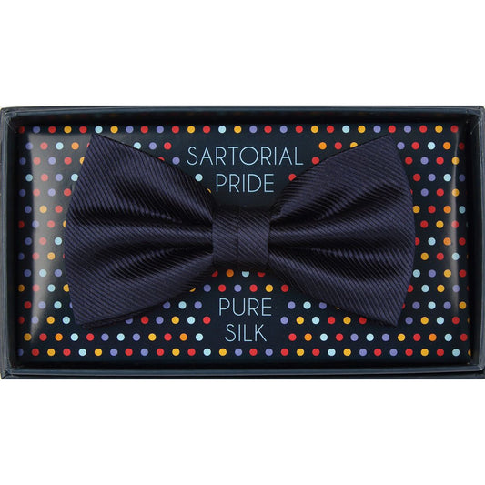 Navy Pure Silk Twill Weave Bow Tie
