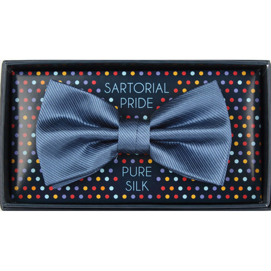 Slate Blue Pure Silk Twill Weave Bow Tie