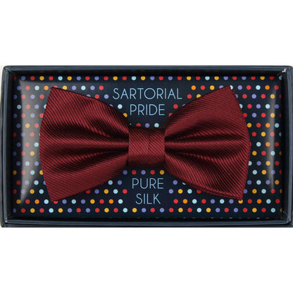 Burgundy Pure Silk Twill Weave Bow Tie