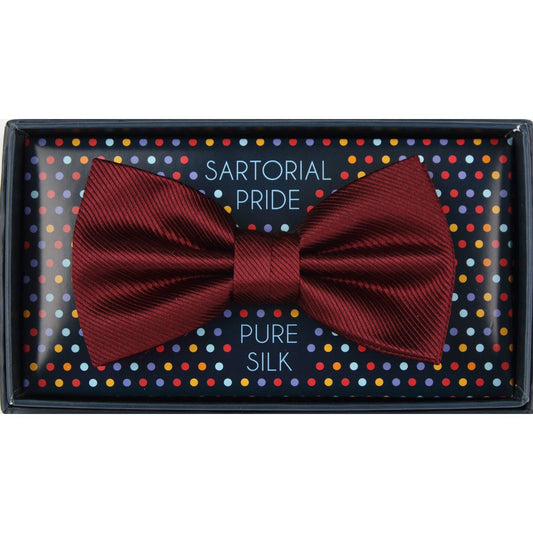 Burgundy Pure Silk Twill Weave Bow Tie