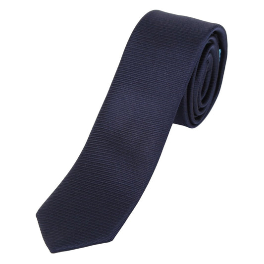 Navy Pure Silk Twill Weave Skinny Neck Tie