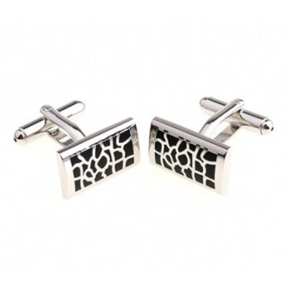 Silver/Black Mosaic Cuff Link