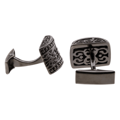 Black Curved Totem Cuff Links
