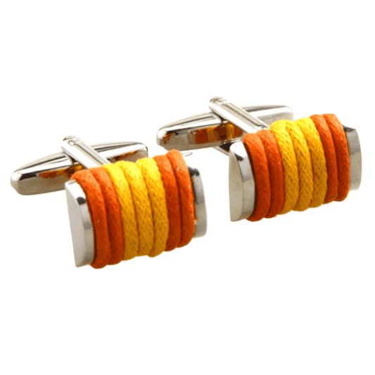 Silver/Orange/Gold Roped Cuff Links