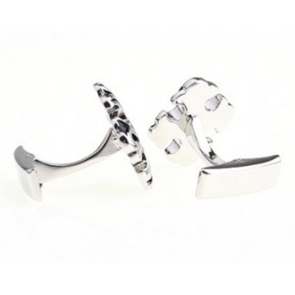 Silver/Black Antique Cross Cuff Links