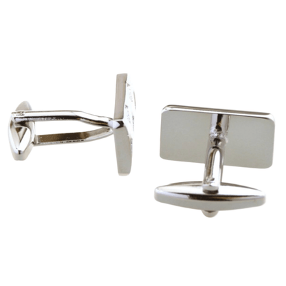 Silver Double X Check Cuff Links