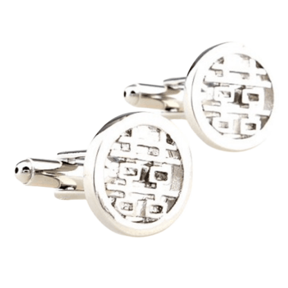 Silver Happiness Symbol Cuff Links