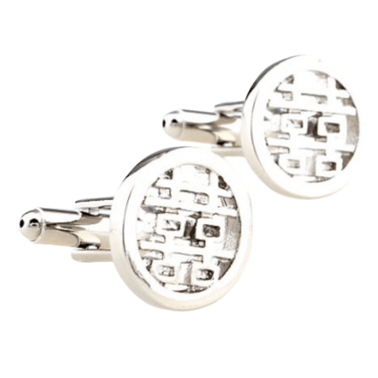 Silver Happiness Symbol Cuff Links