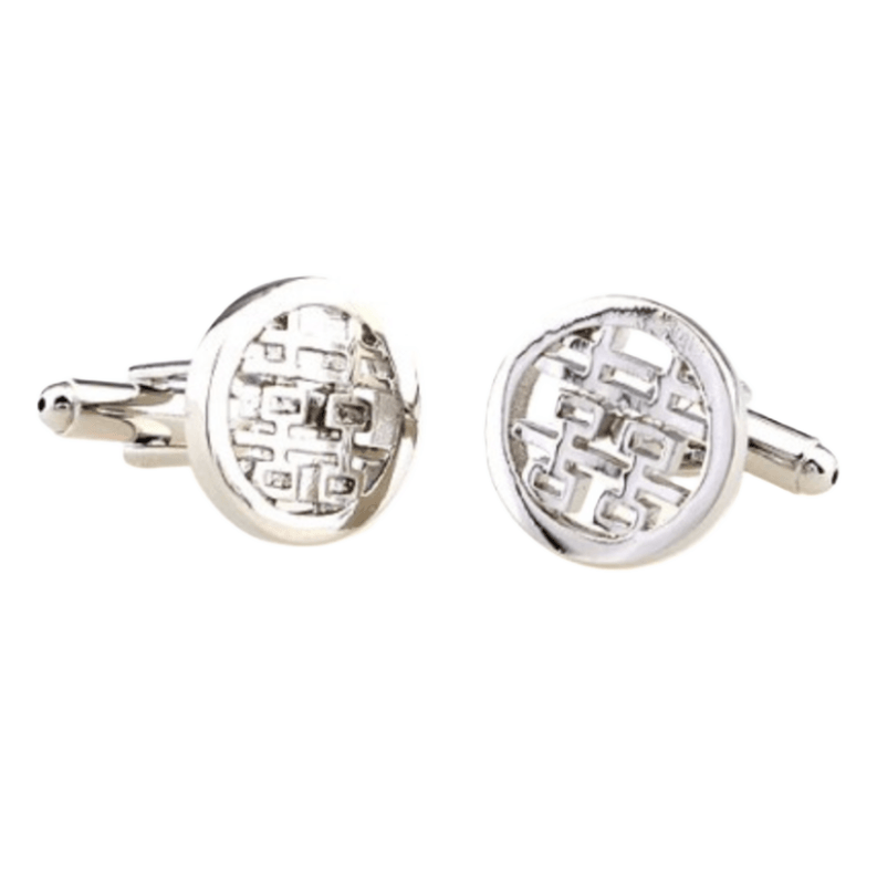 Silver Happiness Symbol Cuff Links