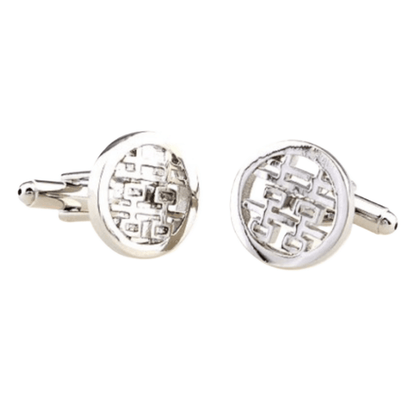 Silver Happiness Symbol Cuff Links