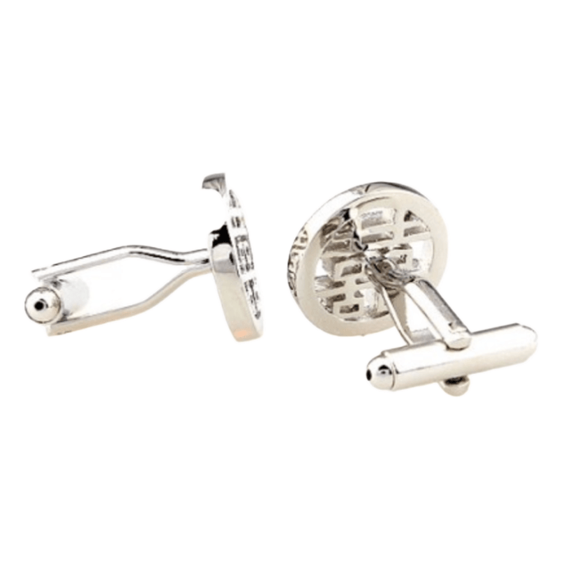 Silver Happiness Symbol Cuff Links