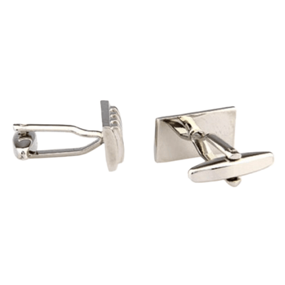 Silver Concave Convex Cuff Links