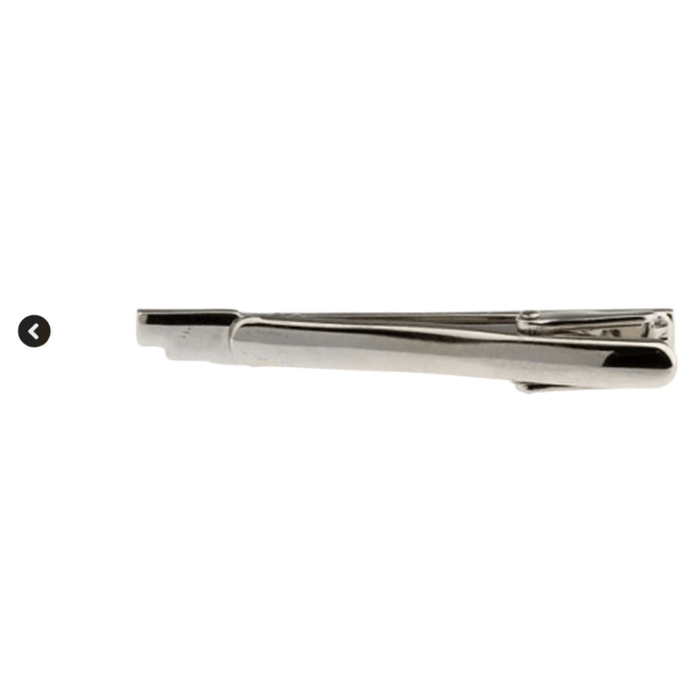 mens silver tie clip with square detail