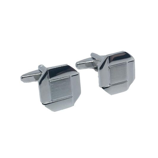 Silver Square Octagon Cuff Links