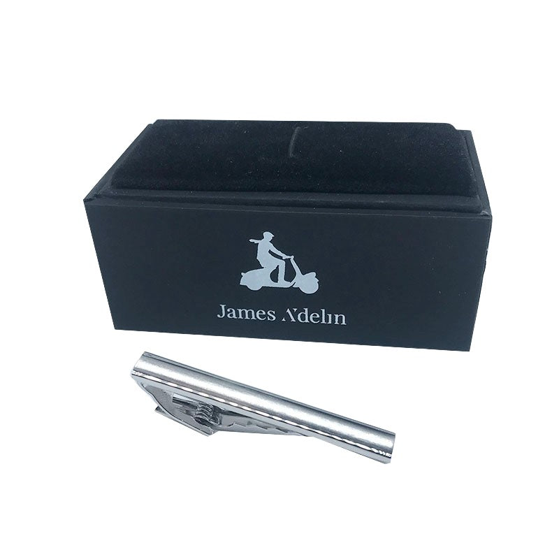 James Adelin Matte silver Concave Plain Tie Clip